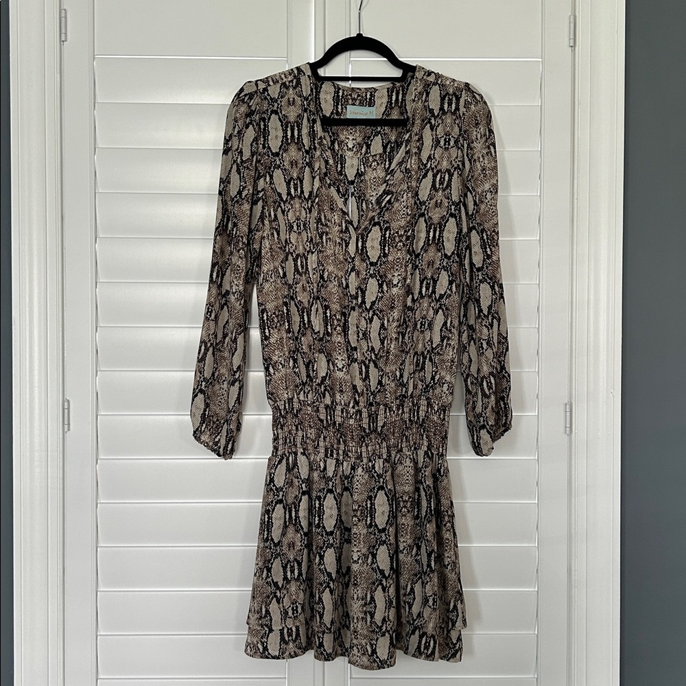 Veronica M Brown and Cream Patterned Dress